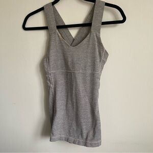 Lululemon Push Ur Limits Strappy Tank Top • Heathered Coal Stripe Gray • US 6